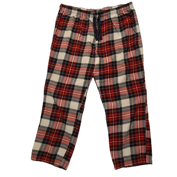 Old Navy Other - Old Navy Mens Red Plaid Flannel Pajama Pants XL Elastic Waist